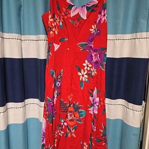Old Navy Red Floral Maxi Dress